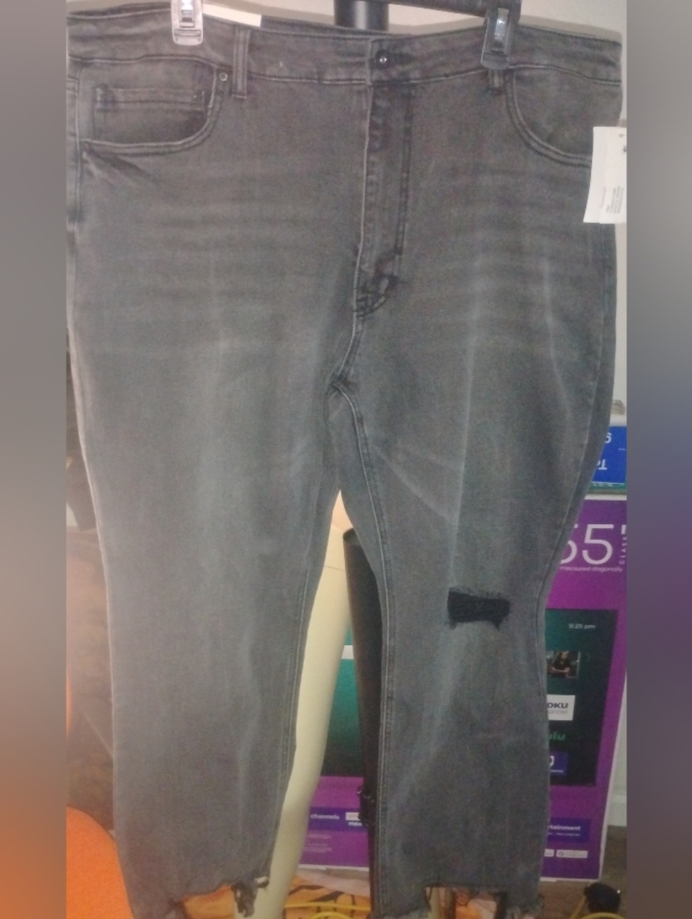 Gray Distressed Skinny Jeans